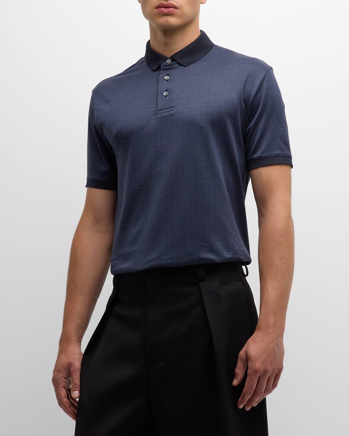 Men's Micro-Chevron Polo Shirt Product Image