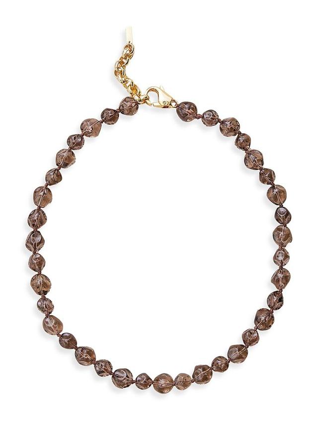 Womens Brody 14K & 18K Gold-Plated & Smokey Quartz Bead Necklace Product Image