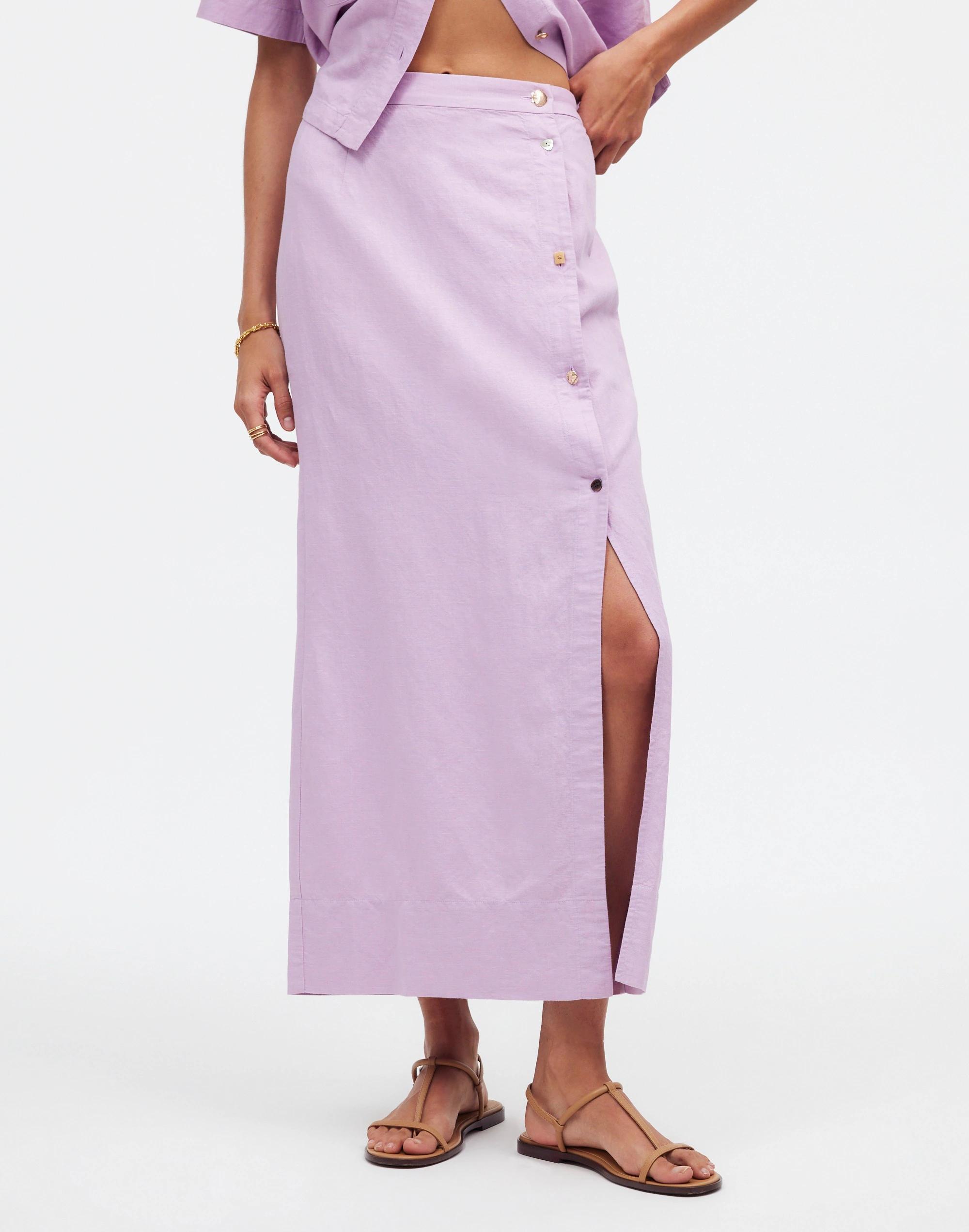 Madewell x Lisa Says Gah! Button-Front Maxi Skirt Product Image