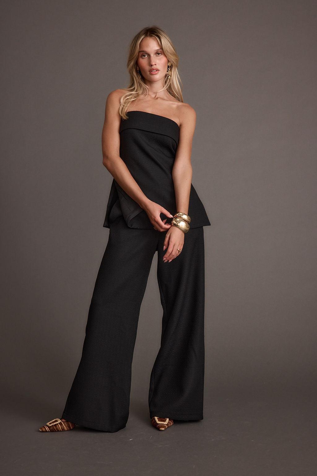 Montague Black Tailored Trousers Product Image