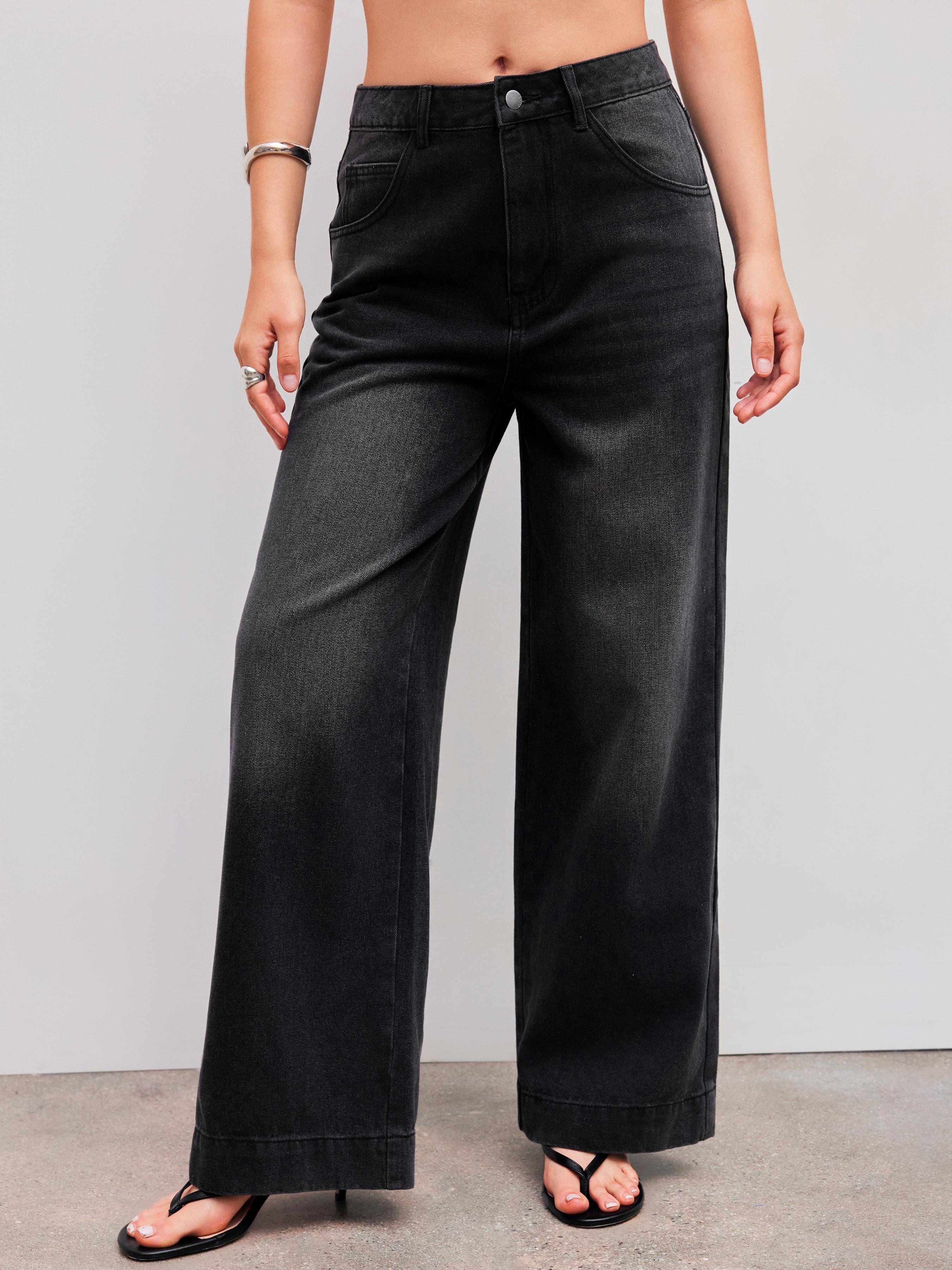 Mid Waist Straight Leg Jeans Product Image