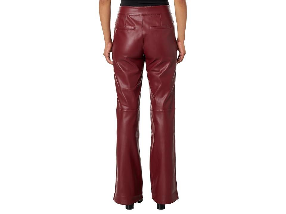 Uptown Faux Leather Flare Pants In Brown Product Image