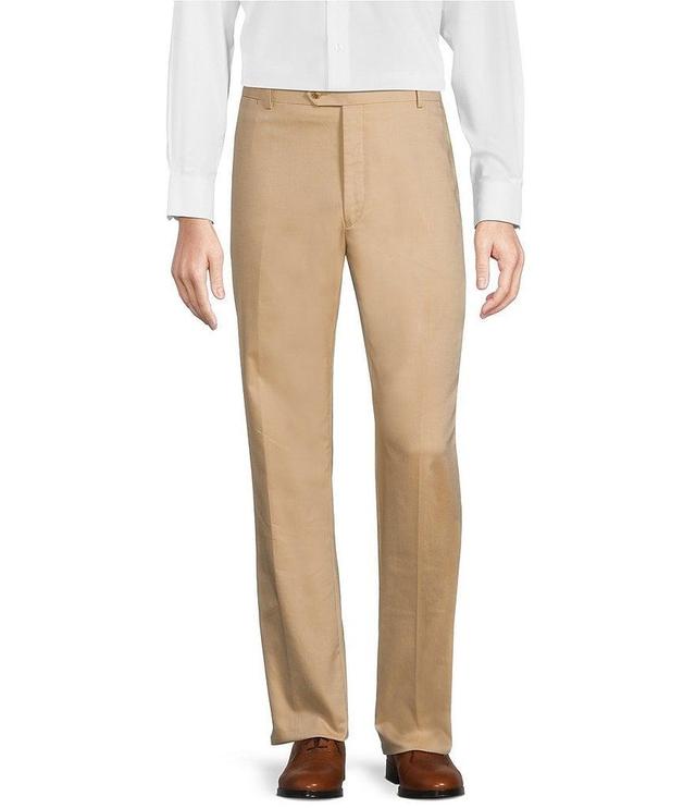 Tre Vero Modern Fit Flat Front Cotton Suit Pants Product Image