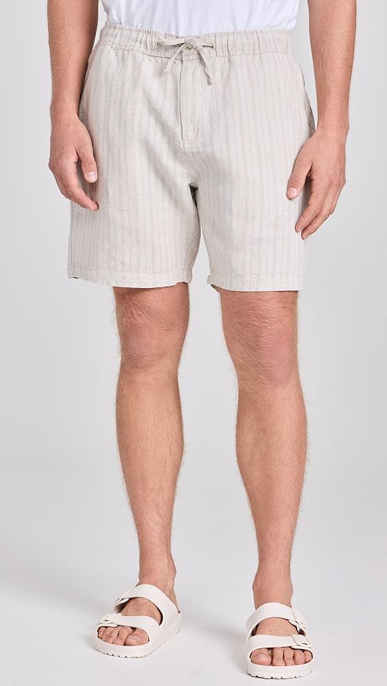 Wax London Kurt Linen Stripe Shorts 7" | Shopbop Product Image