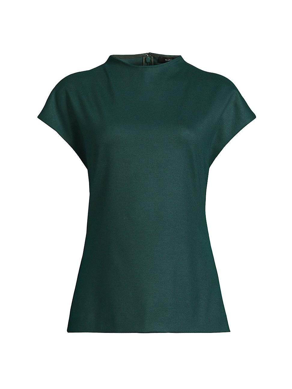 Womens Double Jersey Ponte Short-Sleeve Top Product Image