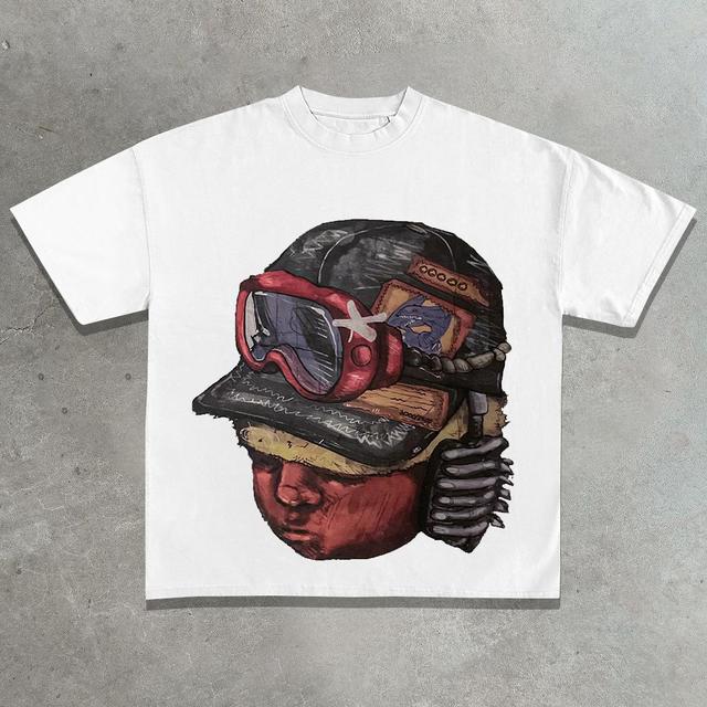 Vintage Street Soldier Graphic Cotton T-Shirt Product Image