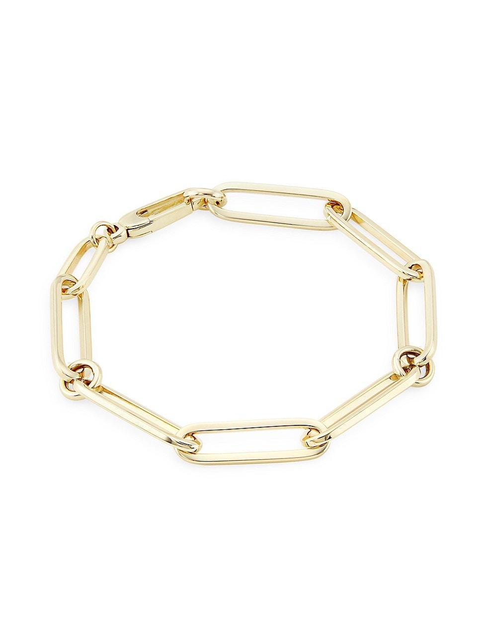 Womens 14K Yellow Gold Paper-Clip-Chain Bracelet Product Image