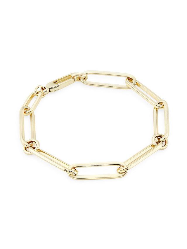 Womens 14K Yellow Gold Paper-Clip-Chain Bracelet Product Image