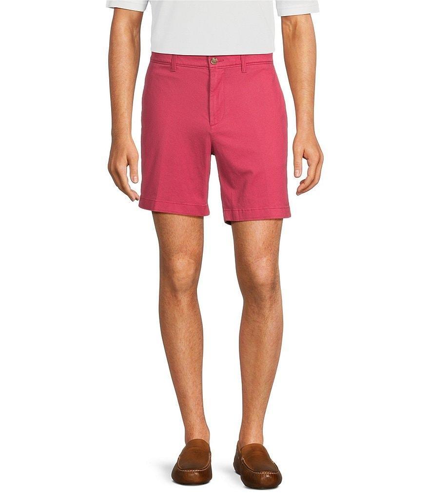 Roundtree & Yorke Casuals Straight Fit Flat Front Washed 7#double; Chino Shorts Product Image