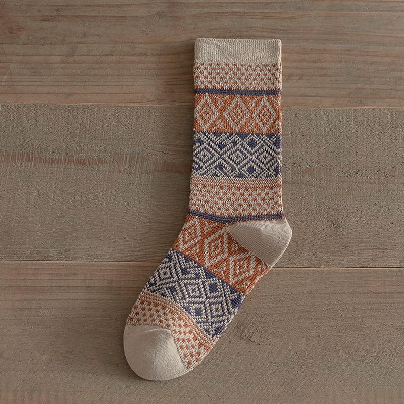 Patterned Crew Socks Product Image