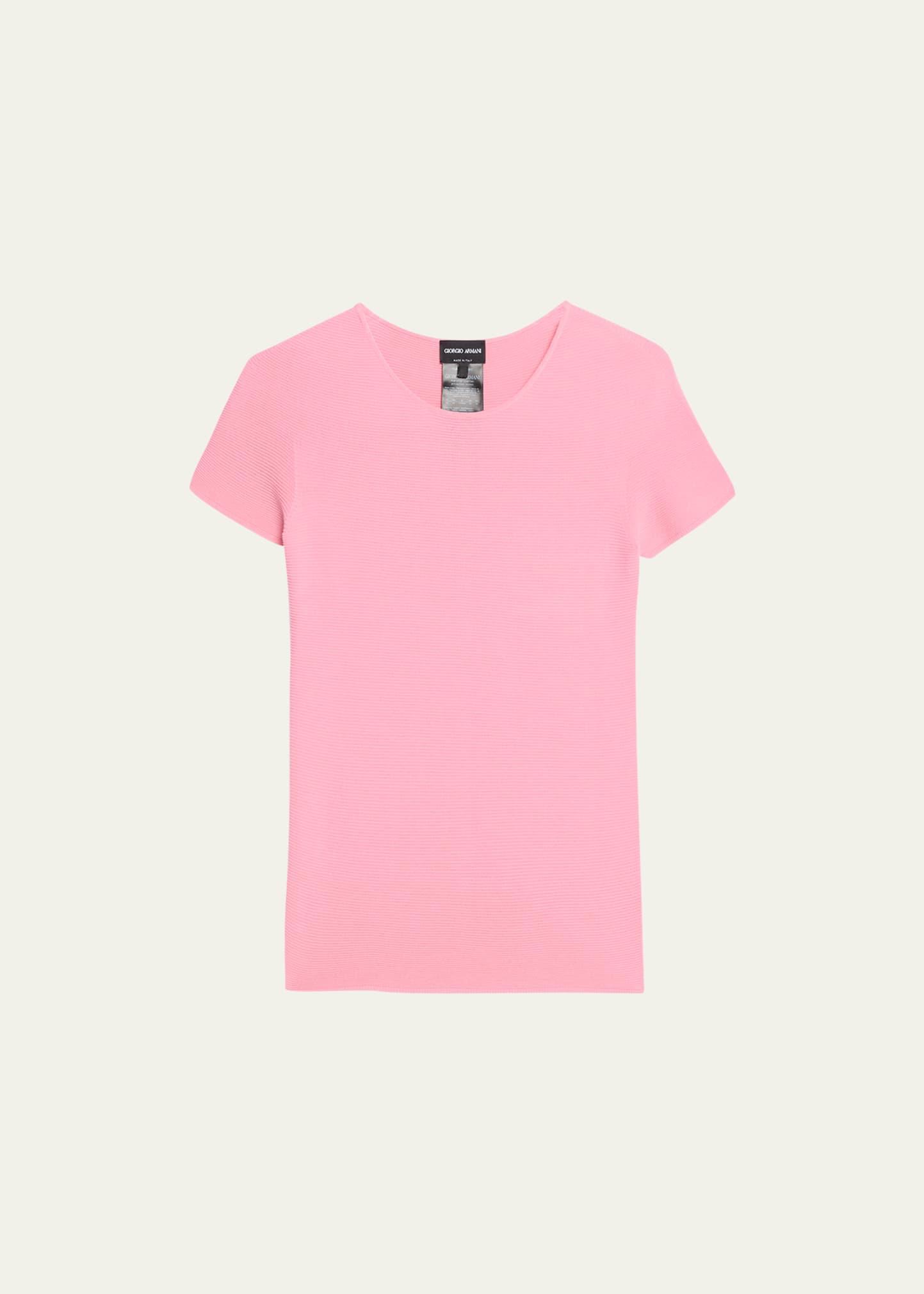 Womens Short-Sleeve Jersey Knit Top Product Image