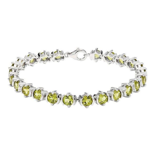 Sterling Silver & Peridot Bracelet, Womens Green Product Image