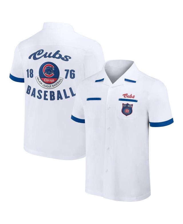 Mens Darius Rucker Collection by Fanatics White Chicago Cubs Bowling Button-Up Shirt Product Image