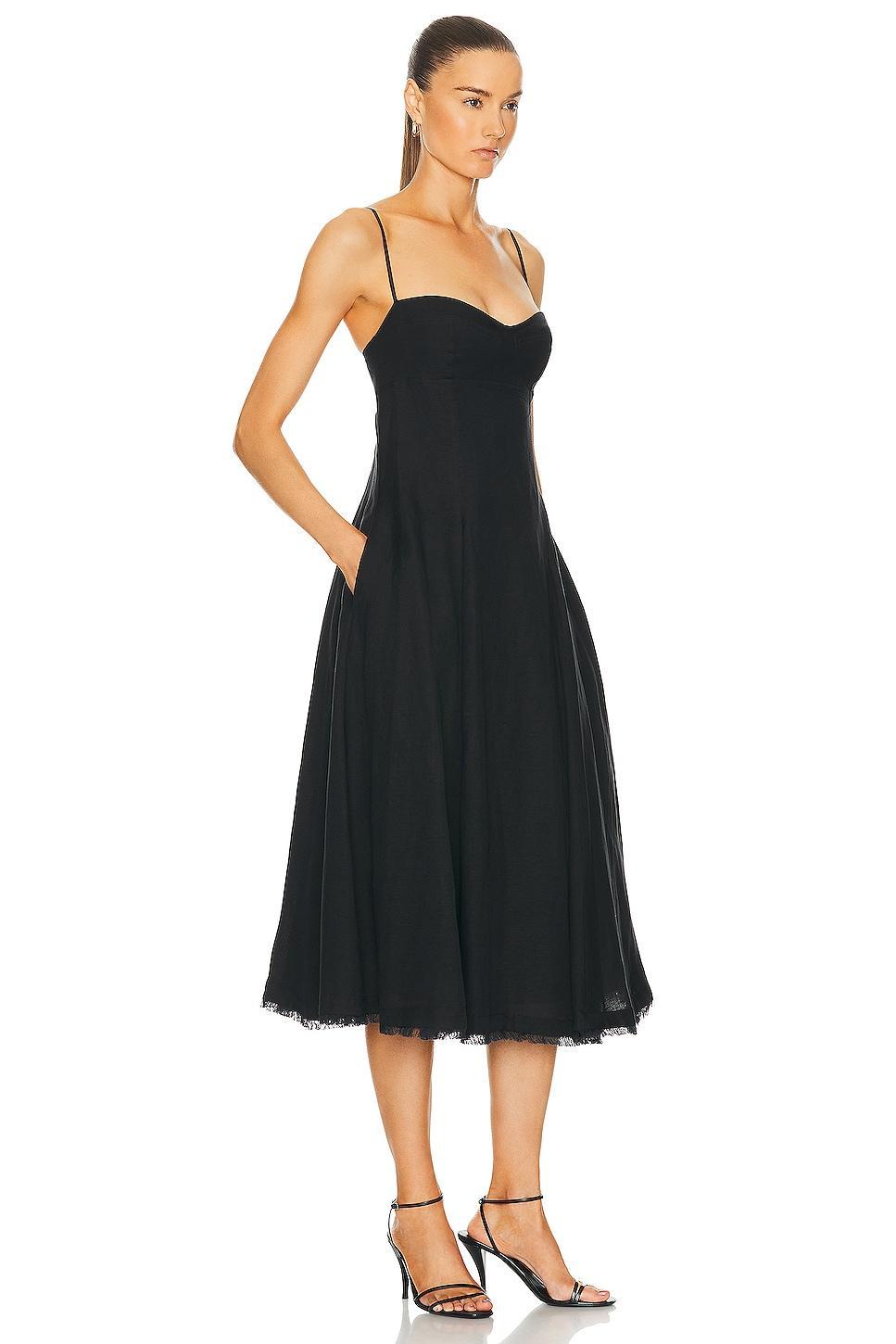 SIMKHAI Analise Bustier Midi Dress Black. (also in ). Product Image