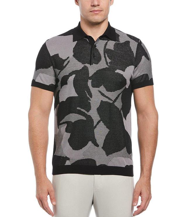 Perry Ellis Floral Print Short Sleeve Polo Shirt Product Image