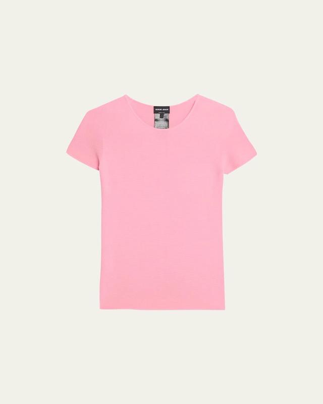 Womens Short-Sleeve Jersey Knit Top Product Image