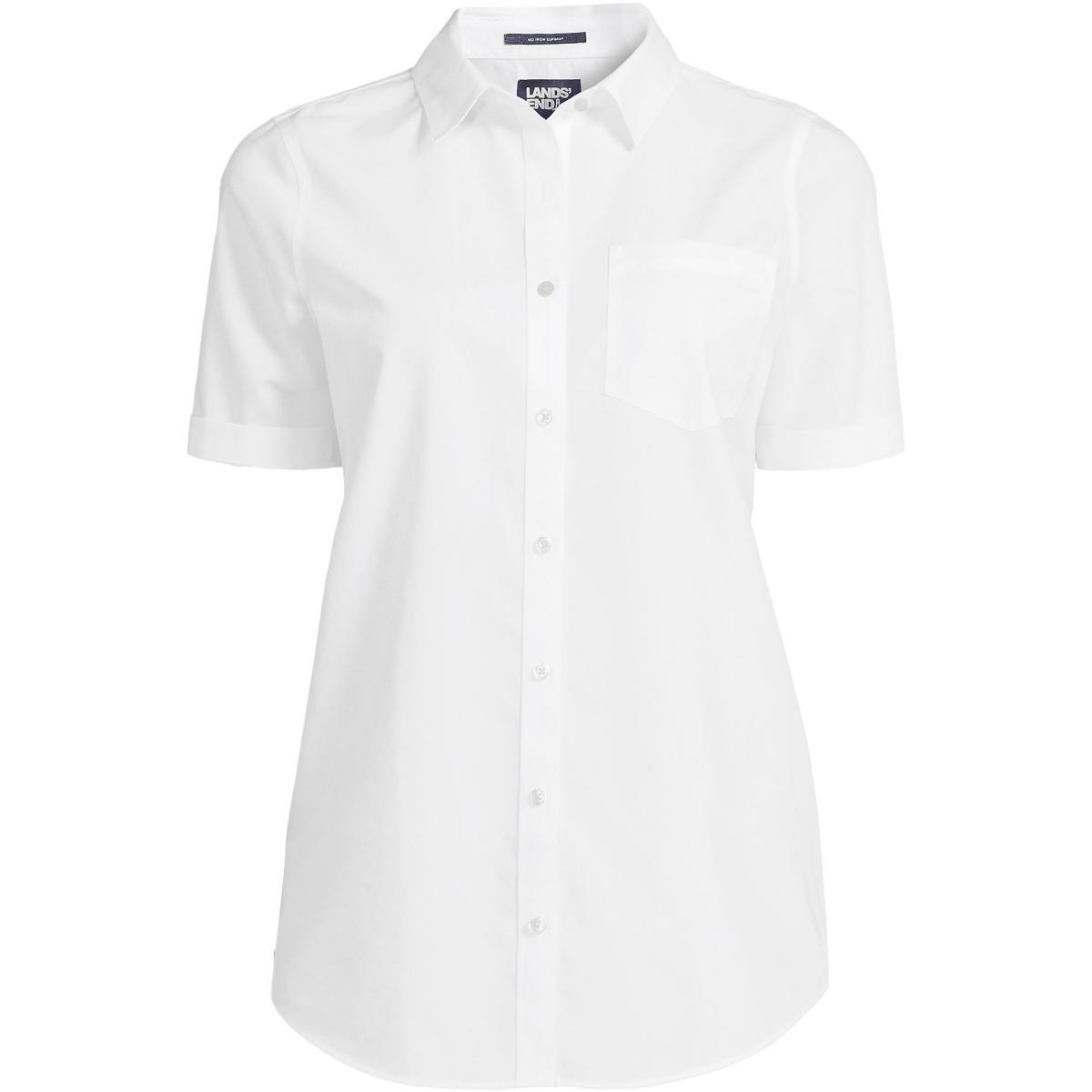 Lands End Womens Wrinkle Free No Iron Short Sleeve Shirt Product Image