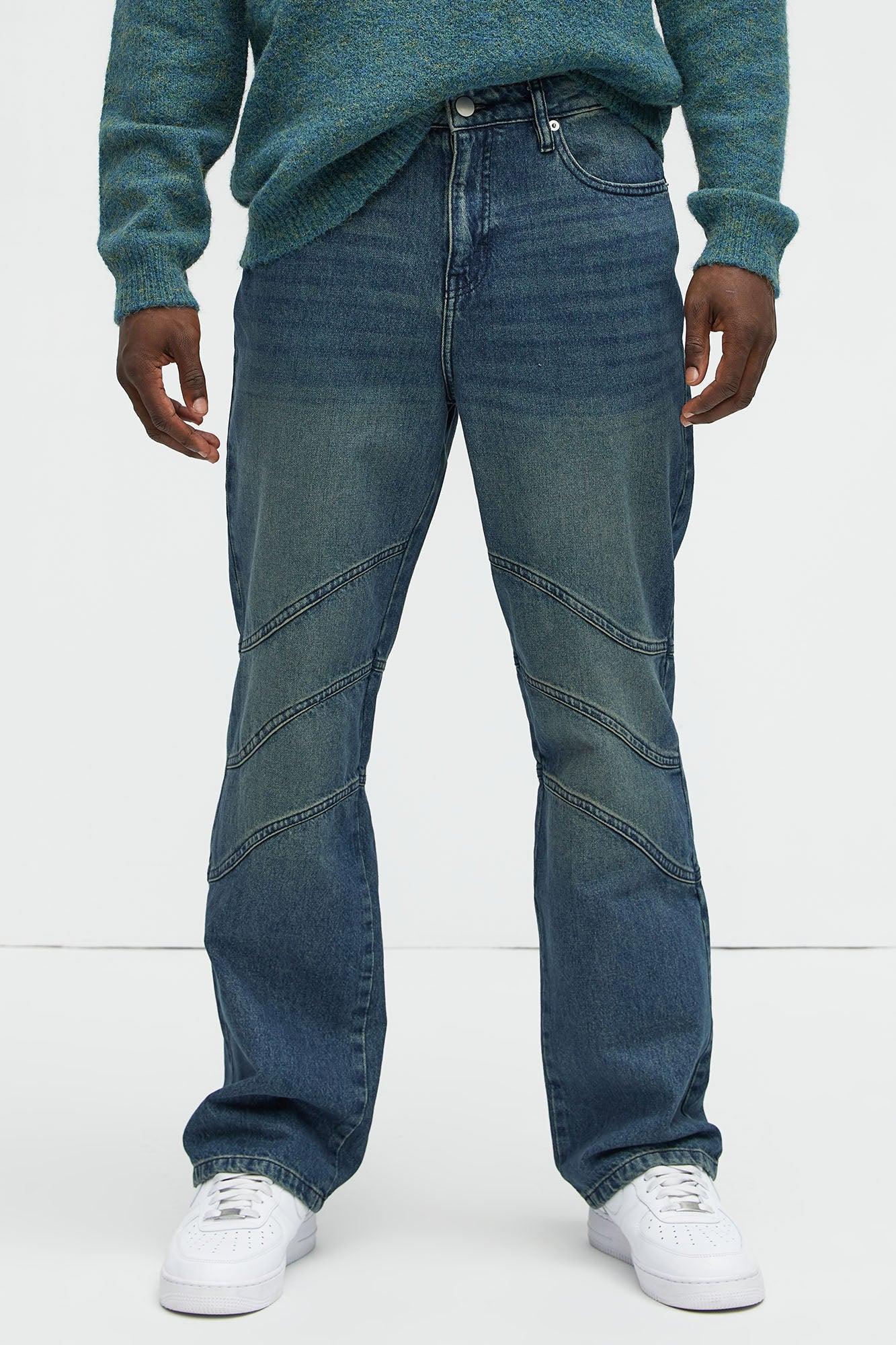 Taj Paneled Straight Jeans - Dark Wash Product Image