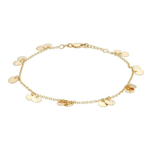 14k Gold Disc Station Bracelet, Womens Product Image