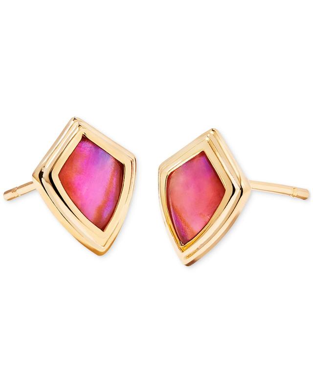 Kendra Scott 14k Gold-Plated Framed Stone Stud Earrings Product Image