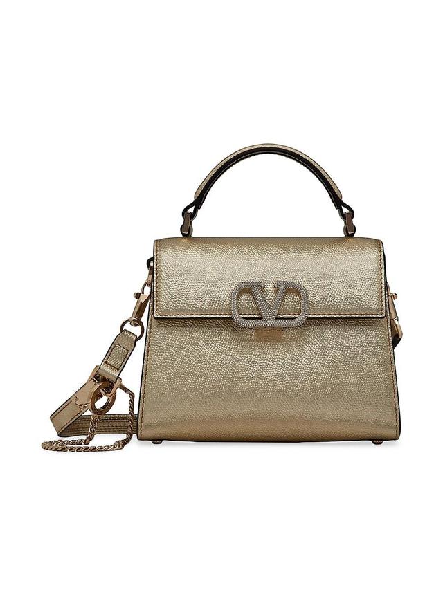 Womens Mini Vsling Handbag In Metallic Grainy Calfskin Product Image