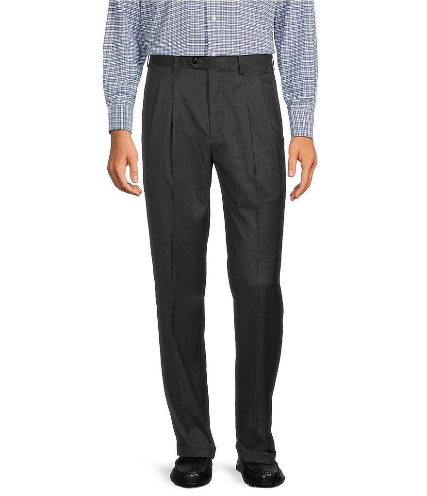 Roundtree & Yorke TravelSmart Luxury Gabardine Ultimate Comfort Classic Fit Non-Iron Pleated-Front Dress Pants product image