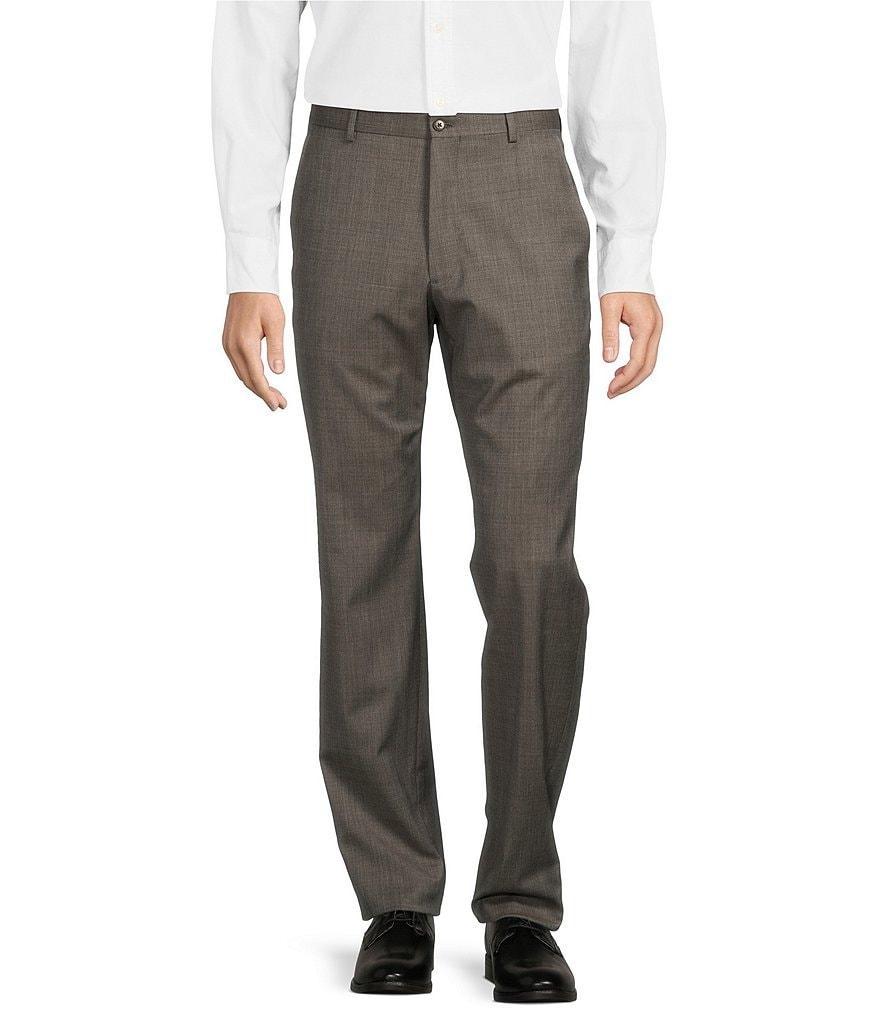 Armani Exchange Modern Fit Flat Front Solid Textured Dress Pants product image