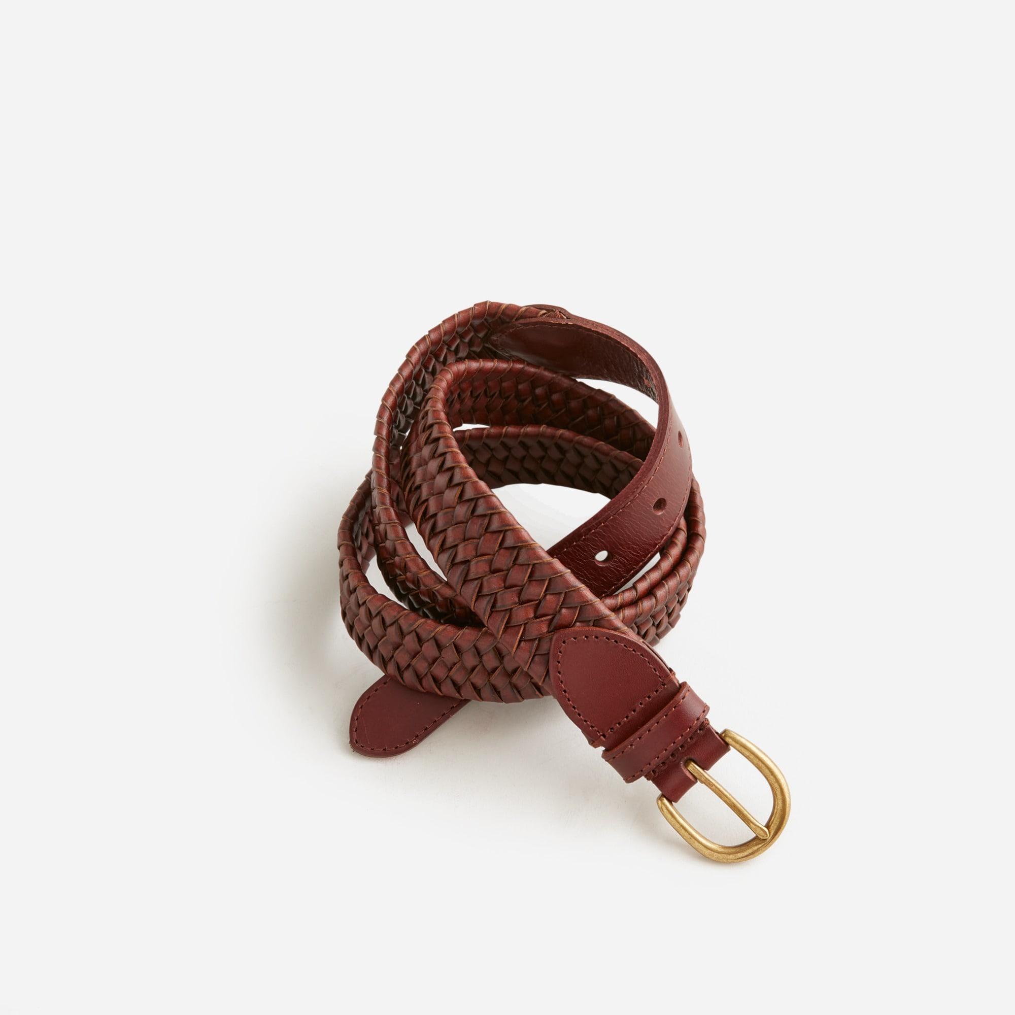 Woven elasticated Italian leather belt Product Image