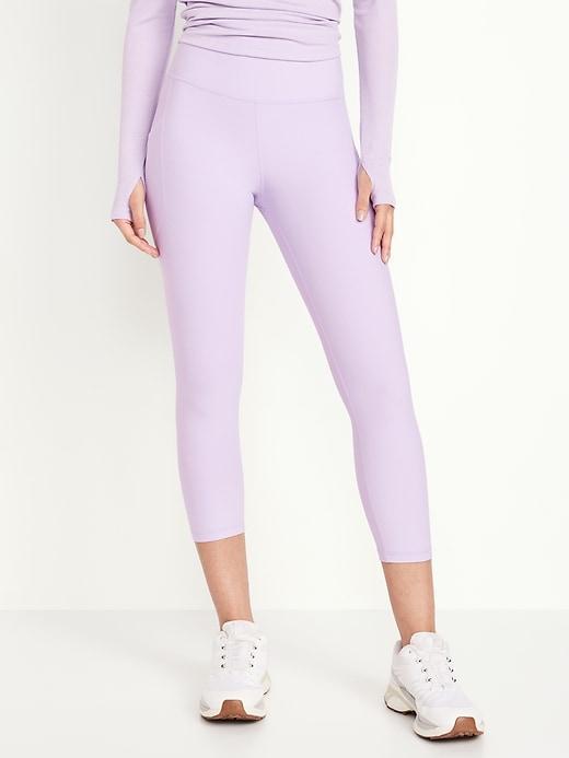 High-Waisted PowerSoft Crop Leggings Product Image