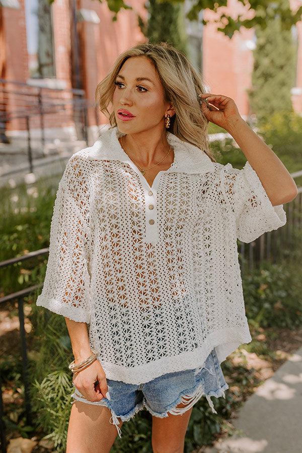 Adventure Seeker Crochet Top In White Product Image