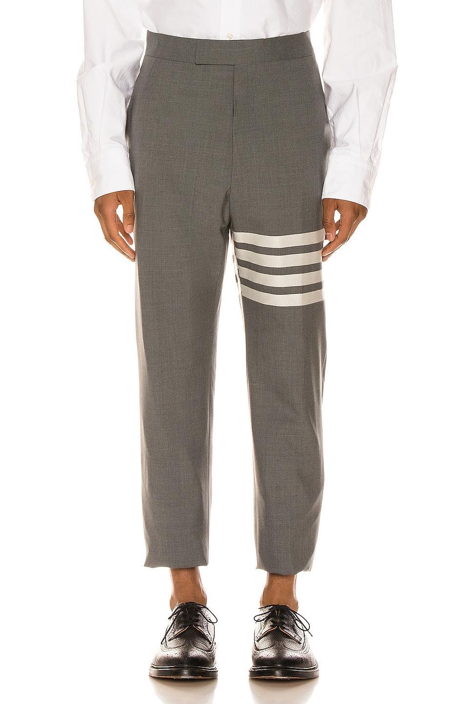 Thom Browne 4-Bar Mlange Wool Pants Product Image