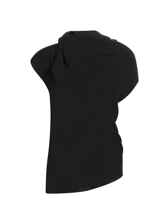 Womens Cotton Jersey Knotted Blouse Product Image