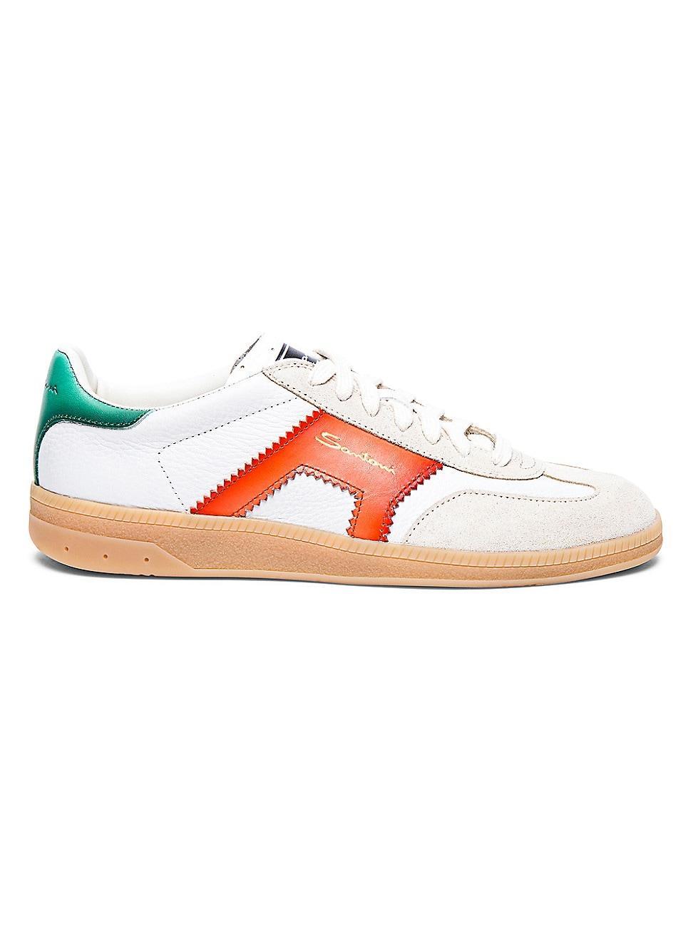 Womens Colorblocked Leather Low-Top Sneakers Product Image