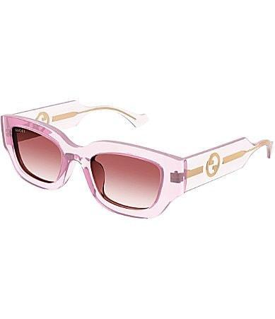 Gucci Womens La Piscine 51mm Square Sunglasses - Shiny Transparent Light Pink Product Image