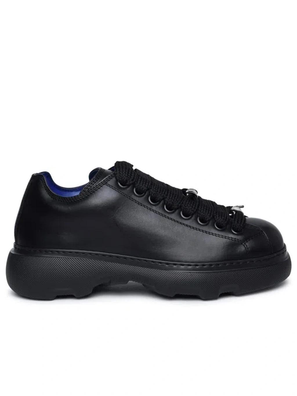 Black Leather Ranger Sneakers Product Image