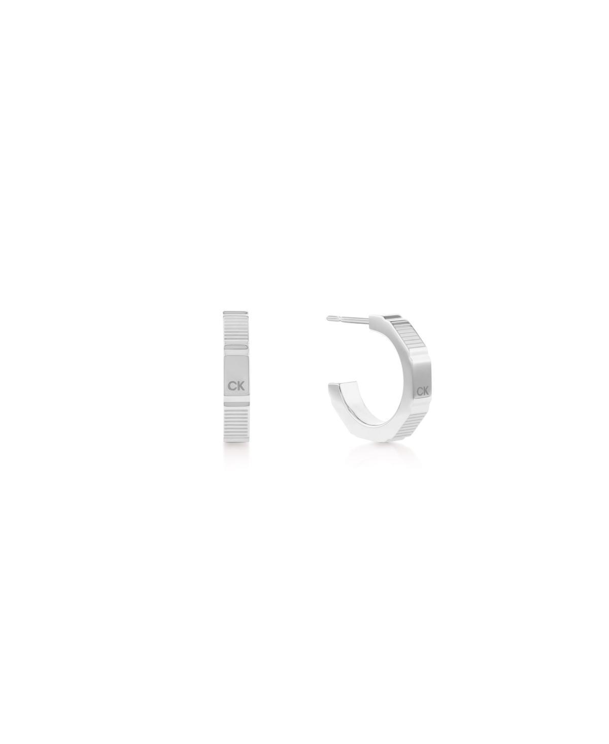 Calvin Klein Stainless Steel Block Hoop Earrings Product Image