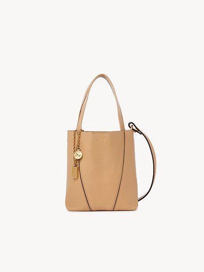 Small Chloé Spin tote bag in grained leather Product Image