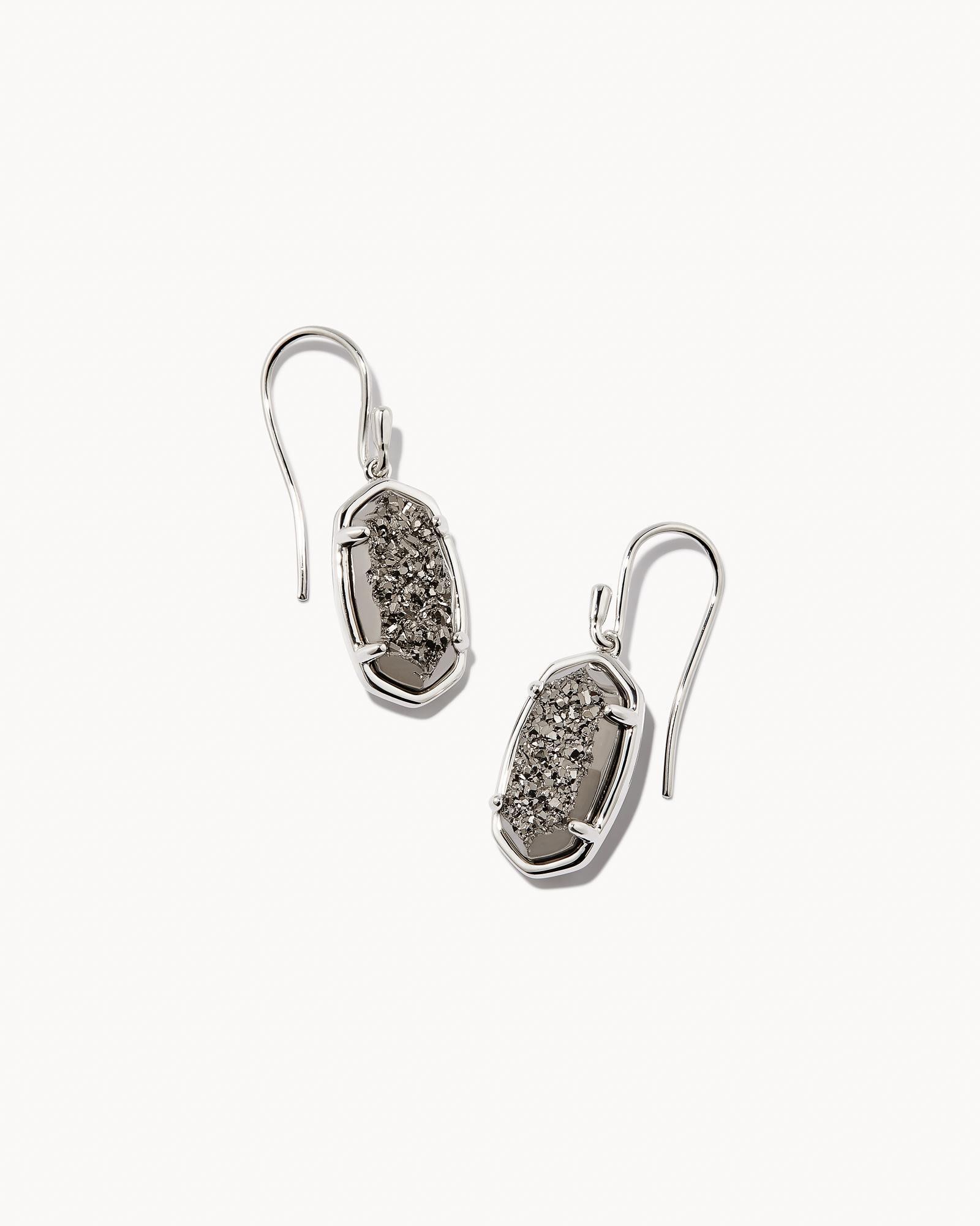 Kendra Scott Lee Sterling Silver Drop Earrings in Platinum | Drusy Product Image