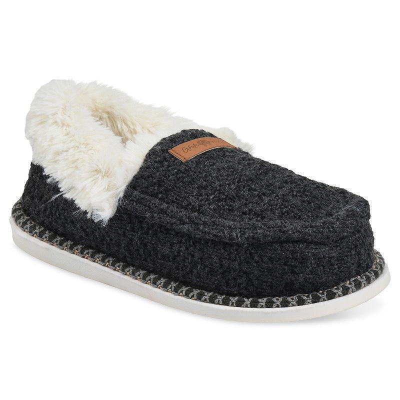 GaaHuu Textured Knit Womens Moccasin Slippers Grey Grey Product Image