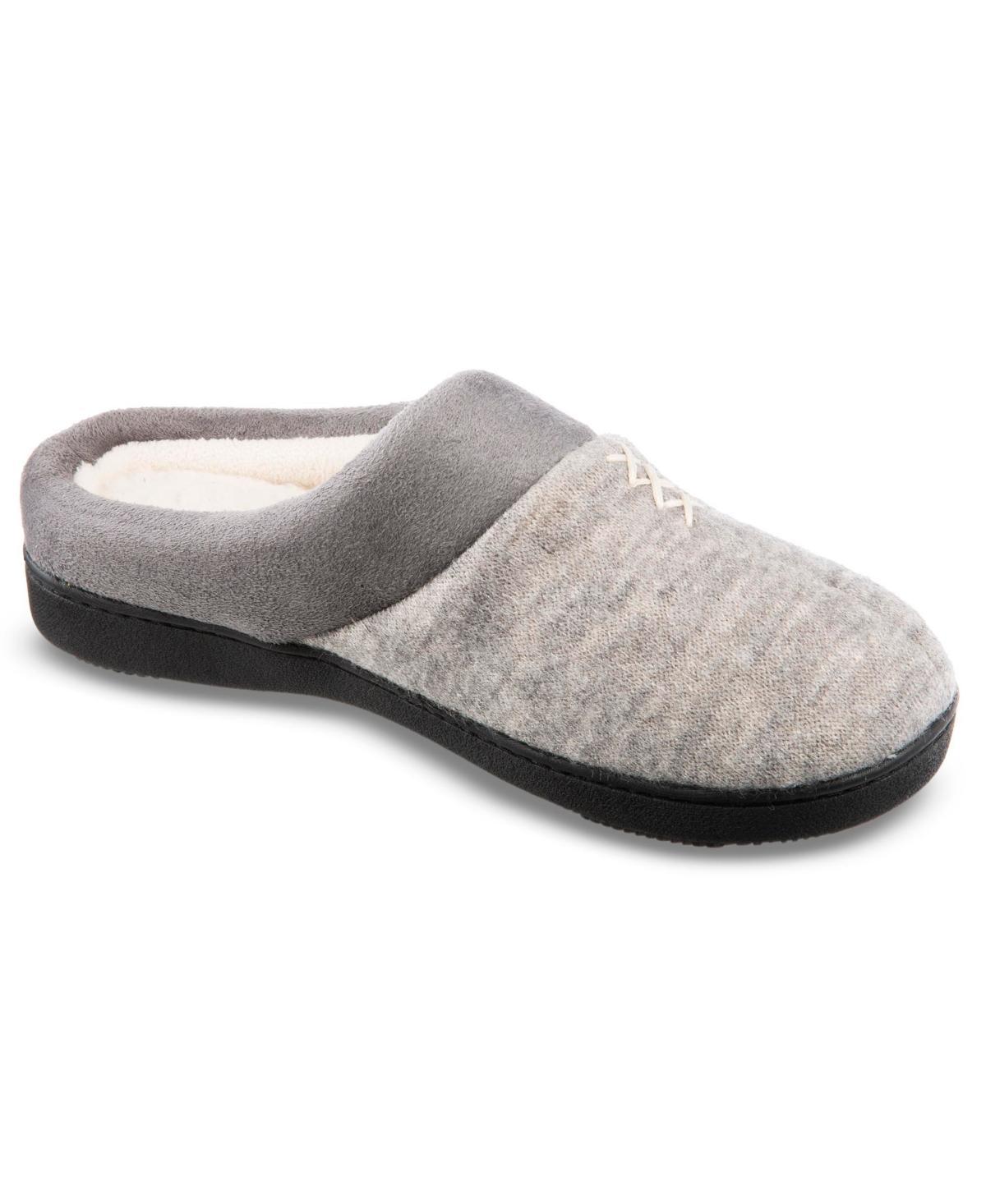 isotoner Marisol Microsuede & Heathered Womens Hoodback Slippers Product Image