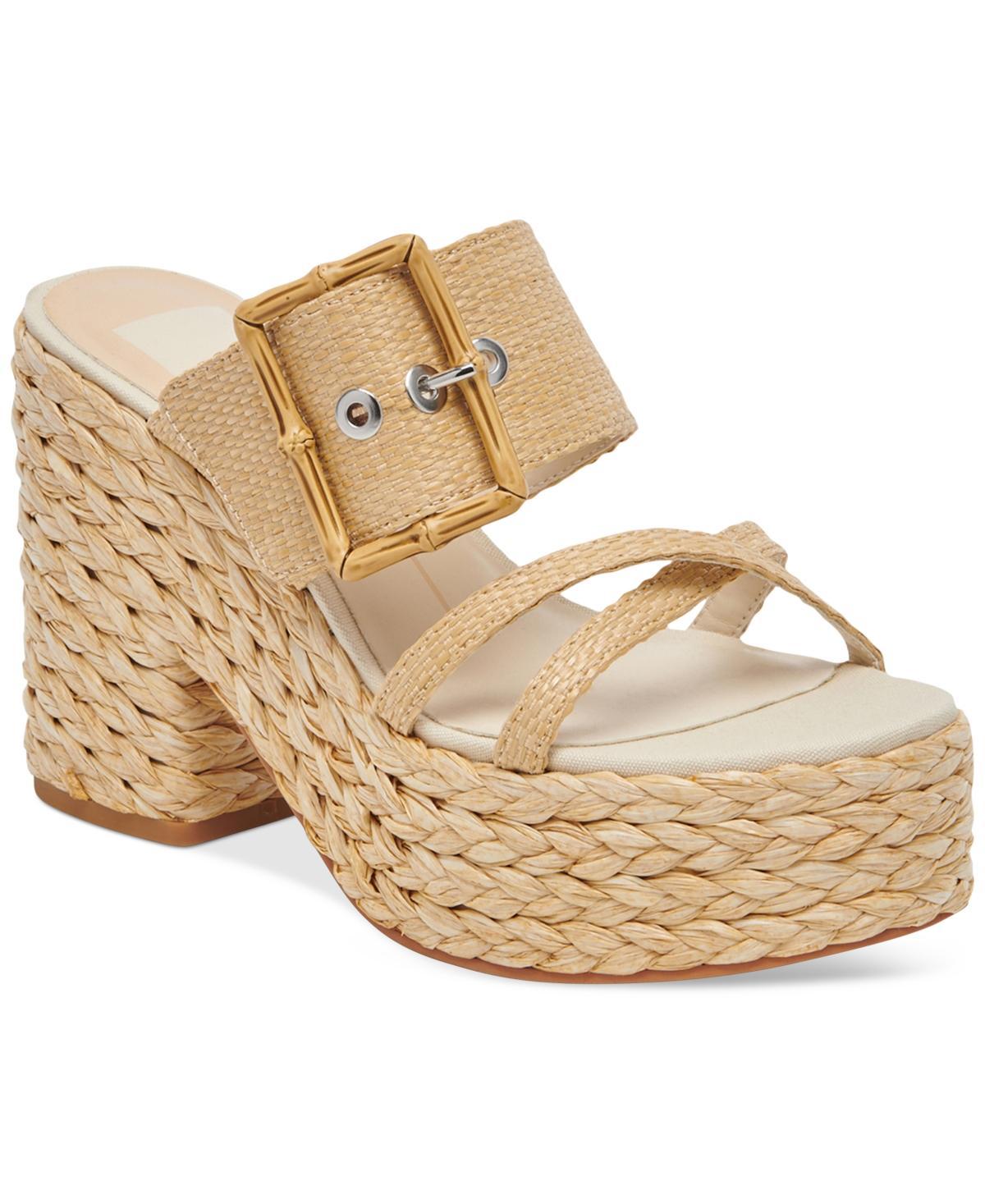 Dolce Vita Womens Edwina Slip On Buckled Espadrille Platform Sandals Product Image