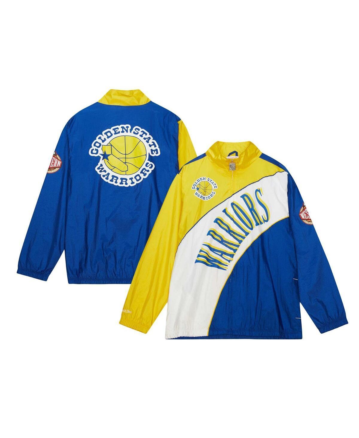 Mens Mitchell & Ness White Golden State Warriors Hardwood Classics Arched Retro Lined Full-Zip Windbreaker Jacket Product Image