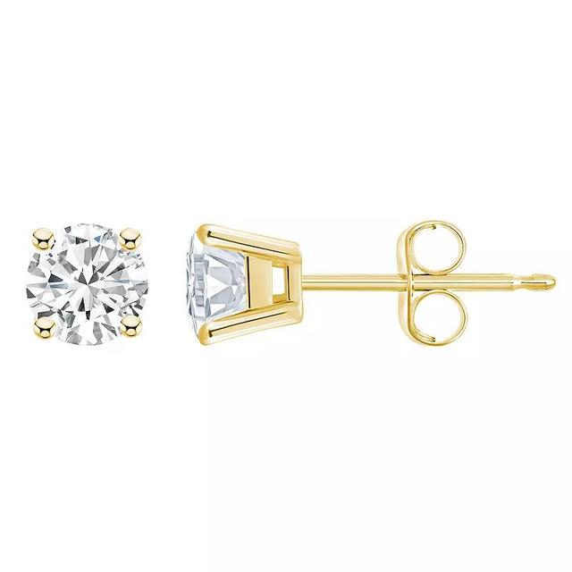 Celebration Gems 14k Gold 3/4 Carat T.W. Diamond Round Stud Earrings, Womens, White Product Image