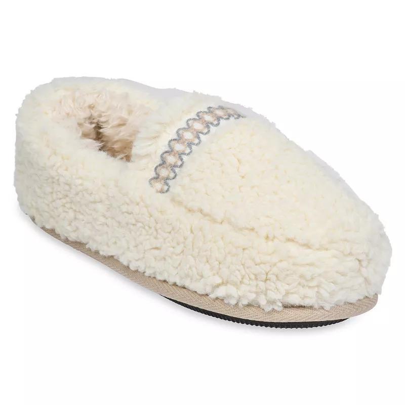 GaaHuu Womens Braid Tape Trim Sherpa Moccasin Slippers Product Image