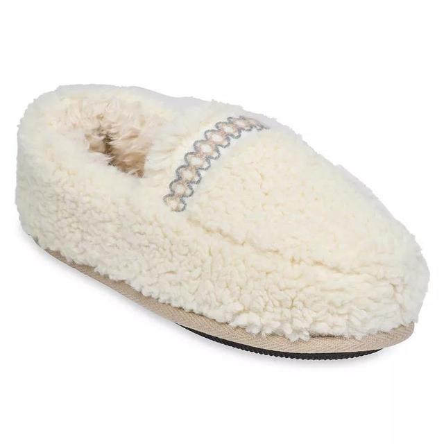 GaaHuu Womens Braid Tape Trim Sherpa Moccasin Slippers Product Image