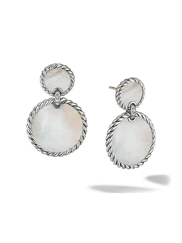 Womens Elements Double Drop Earrings in Sterling Silver Product Image