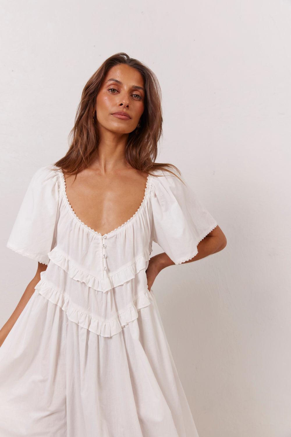 La Prairie Smock Midi Dress White Product Image