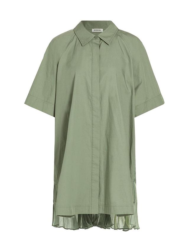 Womens Blanche Cotton Poplin Short-Sleeve Mini Shirtdress Product Image