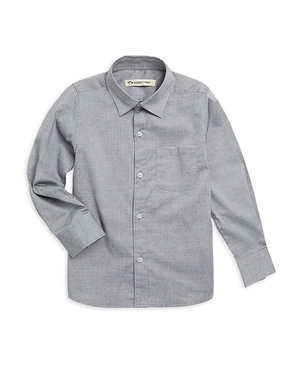 Little Boys & Boys Pindot Casual Cotton Button-Down Shirt Product Image