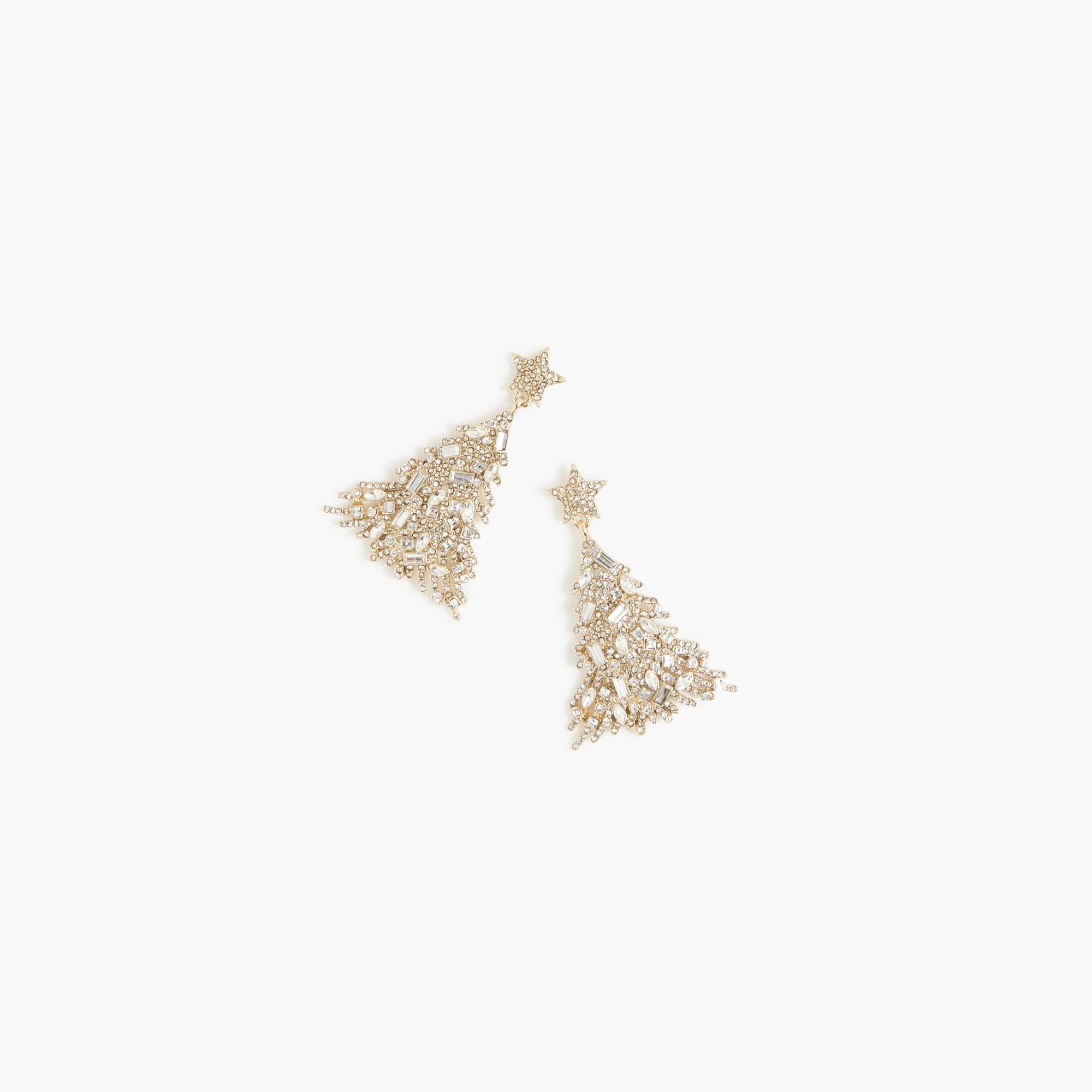 Christmas tree crystal pavé statement earrings Product Image